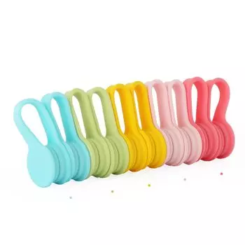 Кабельный зажим, держатель кабеля Macaron, 5 цветов, 10 штук, новый магнитный зажим для шнура, держатель шнура, крючок для шнура, симпатичный магнитный намотчик, управление шнуром USB-кабель