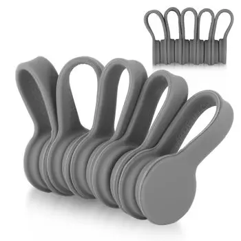 Кабельный зажим, держатель кабеля, серый, 10 шт., новая модель, магнитный зажим для шнура, держатель шнура, крючок для шнура, магнитная обмотка, управление шнуром, USB-кабель, кабель для наушников