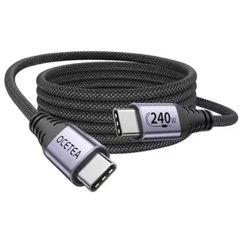 Кабель Ocetea 240 Вт USB C PD3.1 сверхбыстрая зарядка USB-C кабель прочный нейлоновый кабель типа C совместим с iPhone 16/15 Pro Max Plus, MacBook Pro, iP
