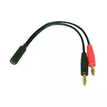 Кабель OEG 3.5 Female To Double Banana Head, один аудиокабель-адаптер с двумя точками для преобразования звука 30 cm. чёрный