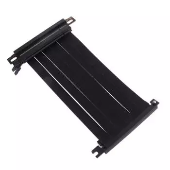 Кабель PCIe 3.0 16x на x16 для корпуса ПК, двойной обратный удлинитель для видеокарт, гибкий кабель для замены чёрный