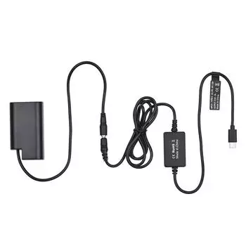 Кабель PD USB TypeC к DMWDCC16, фиктивная батарея, переходник постоянного тока DMWBLJ31, замена для Panasonic LUMIX чёрный