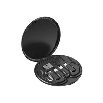 Кабель передачи данных «пять в одном» для трансграничных перевозок, многофункциональный дорожный бокс для хранения, кабель для зарядки мобильных телефонов One Size чёрный