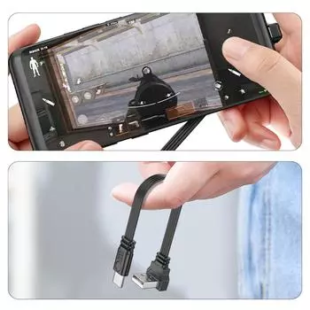 Кабель передачи данных USB 2.0 - Type C, 2 А, быстрая зарядка, скорость передачи данных 480 Мбит/с, плоский провод, колено 90 градусов для планшетов и телефонов 10