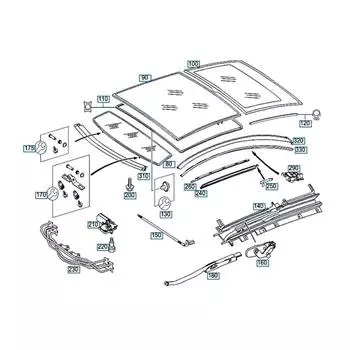 Кабель переднего люка, кабель люка, солнцезащитный ролик A2037800189 A2037800289 Кабель переднего люка, высококачественный кабель переднего люка CHINA