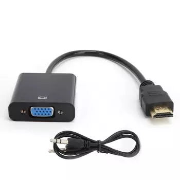 Кабель-переходник HD Multimedia Interface to VGA с разъемом 3,5 мм для ChromebookRaspberry чёрный