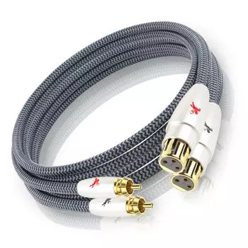 Кабель-переходник Impeto XLR RCA в XLR в RCA аудиокабель из бескислородной меди OFC, подходящий для кабеля AV XLR RCA «мама-папа» для бескислородного усилителя/CD/наушников