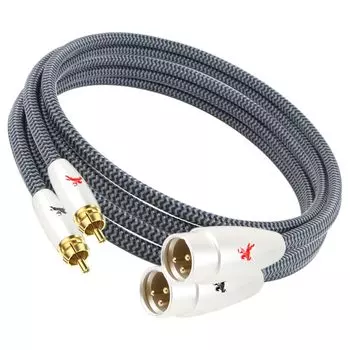Кабель-переходник Impeto XLR RCA в XLR в RCA аудиокабель из бескислородной меди OFC, подходящий для кабеля AV XLR RCA «мама-папа» для бескислородного усилителя/CD/наушников