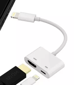 Кабель-переходник iPhone HDMI Адаптер вывода Apple Lightning Mirroring для одновременной зарядки Lightning Apple TV iPhone Tele Connection Cable