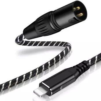 Кабель-переходник Lightning на XLR стерео аудио Кабель-конвертер для телефона на XLR Сверхпрочный нейлоновый плетеный Качество звука HIFI Кабель Lightning на XLR аудио