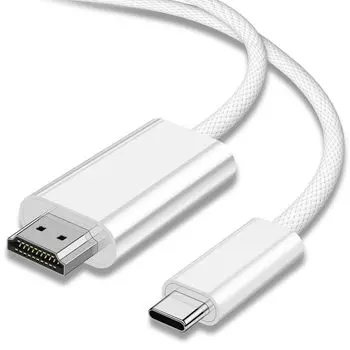 Кабель-переходник USB HDMI Преобразователь HDMI 3M Тип C Кабель-переходник HDMI Однонаправленная связь Видеовыход Проецирование мобильного экрана на телевизор белый