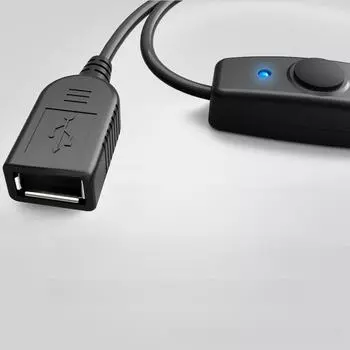 Кабель-переключатель USB 2.0 для передачи данных и зарядки с совместимостью с мышью, клавиатурой и USB-диском 0.5m чёрный