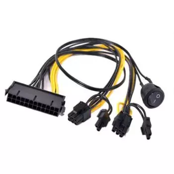 Кабель питания ATX для видеокарты PCIE с 24-контактным разъемом на два 8-контактных (6 + 2) Разъемы с переключателем