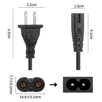Кабель питания ЕС 2Pin Us удлинитель питания для зарядного устройства ноутбука Dell Canon Epson EU Plug