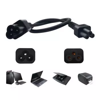 Кабель питания переменного тока IEC 320 C6 3Pin Male to IEC 320 C5 Female Cloverleaf для ноутбука, адаптера переменного тока