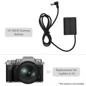 Кабель питания постоянного тока 5,5*2,1 мм к разъему-штекеру батареи CP-W235, замена порта для Fujifilm female чёрный