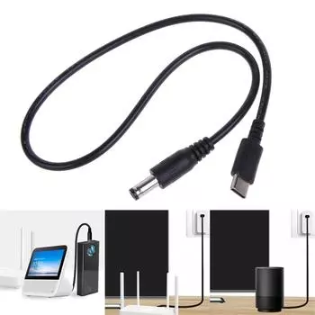 Кабель питания USB C - DC5.5x2.1mm, поддержка 5V3A, USB C, штекер - DC5521, штекер, зарядный шнур для маршрутизаторов, камер 40CM