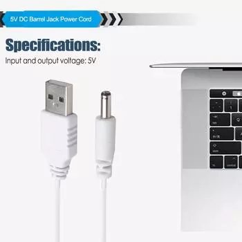Кабель питания USB-папа-постоянный ток 3,5 мм, 3,5x1,35 мм, 5 В, цилиндрический разъем постоянного тока, шнур питания