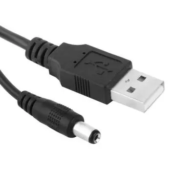 Кабель питания USB-штекер - DC 5,5 x 2,1 мм, длина: 1m чёрный