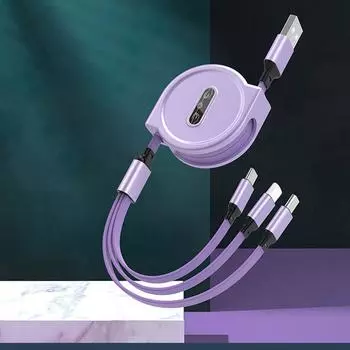 Кабель Powerbank Зарядное устройство USB Кабель питания Провод для быстрой зарядки 3 в 1 USB-кабель Кабель для передачи данных Кабель для зарядки жёлтый