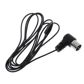 Кабель приемника FM-антенны естественный стерео для звука радио/Hi-Fi/Dab/TV чёрный