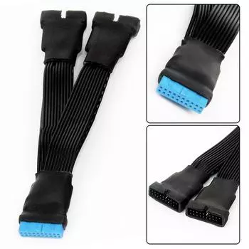 Кабель-разветвитель питания 12 см 19 пин на USB 3.0 20 пин 1 на 2 18AWG для материнской платы