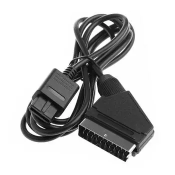 Кабель SCART AV-разъема, провод, подходящий для N64 SNES SFC GC Retro-Gamepad, 1,8 м, 6 футов, AV-шнур, черный, игровые аксессуары