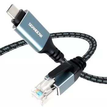 Кабель SGANGCAR USB C - LAN, 10 м, адаптер-преобразователь LAN Type-C, кабель Type C RJ45, совместимый с Thunderbolt 3/4, смартфонами, чехлами, совместимыми с