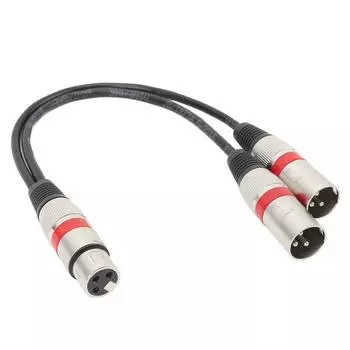 Кабель-сплиттер XLR 11,8 дюйма 22AWG OFC 1 XLR Female на 2 XLR Male Кабель-адаптер для микрофона