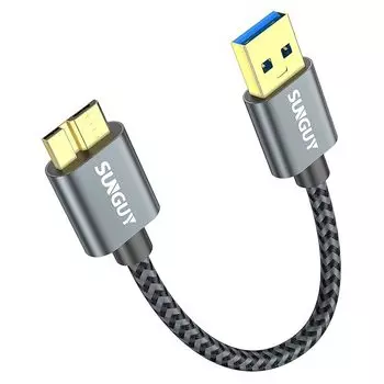 Кабель SUNGUY USB3.0 MicroB 0,15M тип A папа - Micro тип B папа USB-кабель короткий Внешний HDD/SSD Поддерживает жесткие диски/HD-камеры и т. д.. Микро Б