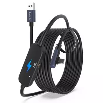 Кабель Syntech Link 3M С зарядкой, Meta Quest 3S/Quest 3/Quest2/Pico 4 Совместим с, с отдельным портом зарядки Кабель VR Link, USB 3.0 от Тип