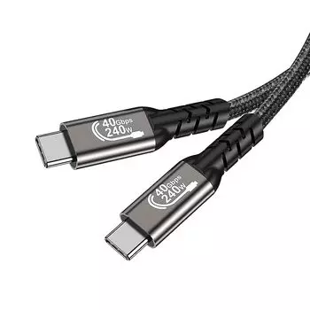 Кабель Thunderbolt 4 длиной 2 м, совместимый с USB4 Popolier [сертификация USB-IF / выходная мощность 240 Вт, высокоскоростная передача данных 40 Гбит/с, видеовыход 8K при 60 Гц] thunderbolt