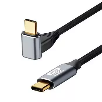 Кабель типа C L-образный 3M USB-C и USB-C кабель PD совместимый 100 Вт быстрая зарядка USB3.1 Gen2*1(10Гбит) Видеовыход 4K/60 Гц Нейлоновая оплетка iPhone15, MacBoo