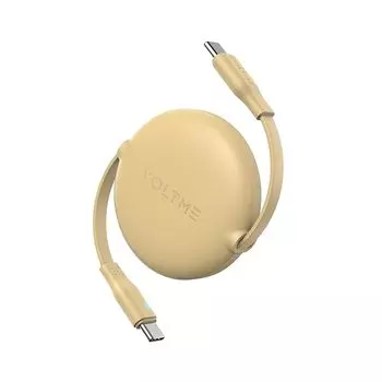 Кабель типа C VOLTME Скручивающийся, двухпроводной, 1 м, USB-C до 60 Вт, быстрая зарядка PD3.0 Со светодиодной подсветкой Передача данных по USB Type C 480 Мбит/с Не спутывается