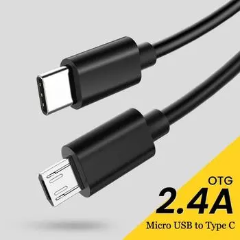 Кабель Type C — Micro USB, кабель-адаптер USB Type-C для быстрой зарядки Samsung MacBook Pro OTG, мобильный телефон, кабель Micro USB 30cm