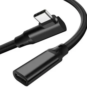 Кабель-удлинитель USB 3.1 Gen 2 Type-C с угловым разъемом «папа» на «мама» для мобильного телефона, PD 100 Вт, 10 Гбит/с 0.5m