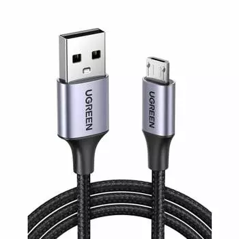 Кабель UGREEN Micro USB для быстрой зарядки Android-устройств. Высокоскоростной кабель ??Нейлоновая оплетка для передачи данных, совместимая с несколькими моделями зарядного шнура для Android Smartp
