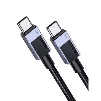 Кабель UGREEN USB C Кабель Type-C [PD 100 Вт/5 А, сверхбыстрая зарядка] Кабель USB-C и USB-C с чипом E-Marker, оснащенный кабельной лентой, прочная нейлоновая оплетка T