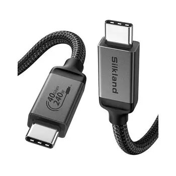Кабель USB4 Silkland Thunderbolt 4 соответствует PD3.1 240 Вт 48 В/5 А быстрая зарядка 40 Гбит/с 8K@60 Гц HDR совместимый с Thunderbolt 4 MacBook, iPad Pro, iMac,