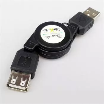 Кабель USB 2.0 A-папа на A-мама, 31 дюйм, удлинительный кабель, выдвижной, черный