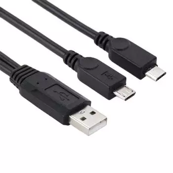 Кабель USB 2.0 Male to 2 Micro USB Male, длина: Около 30 см