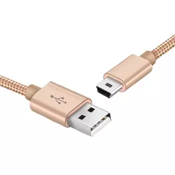 Кабель USB 2.0 mini usb кабель USB2.0 A male-miniB male Высокопрочный нейлоновый трикотаж 1 для цифровых камер, приводов-рекордеров, мобильных жестких дисков и т. д.. м
