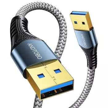 Кабель USB 3.0 Тип A-Тип A «папа-папа» [3M] Высокоскоростная передача данных 5 Гбит/с Позолоченные разъемы Высокопрочный нейлоновый шнур USB с обоих концов
