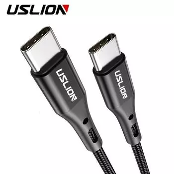 Кабель USB 3.1 Type C — USB C для Samsung PD 60 Вт, кабель быстрой зарядки 3.0 для быстрого зарядного устройства для MacBook Pro 1M чёрный