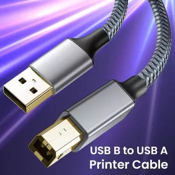 Кабель USB A-B, USB-принтер 2.0, кабель USB B, высокоскоростной шнур принтера, совместимый с HP Canon Brother Epson Lexmark Xerox Dac 1m
