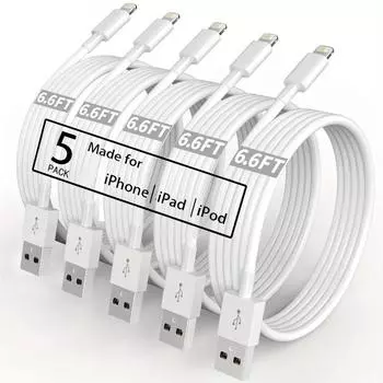 Кабель USB A-L длиной 2 м/6,6 фута для iPhone iPad - 5 шт./1 шт. 2M