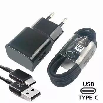 Кабель USB-C для быстрой зарядки длиной 4 фута с адаптером питания 12 Вт - Быстрое дорожное зарядное устройство для Samsung Galaxy EU