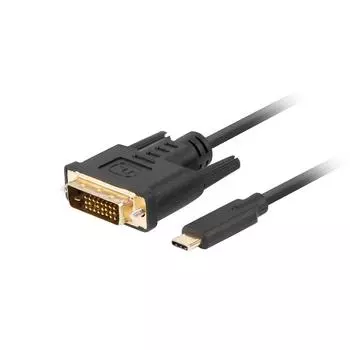 Кабель USB C — DVI-D Lanberg CA-CMDV-10CU-0030-BK, 3 м, черный