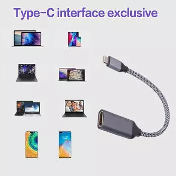 Кабель USB C - HDMI 4K 60 Гц Type C - HDMI-совместимый преобразователь Type C - HD TV Display Adapter для ноутбука, ПК, планшета, телевизора, MacBook
