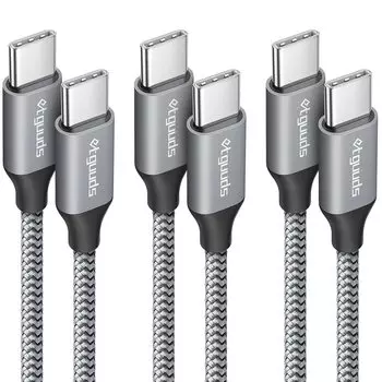 Кабель USB C из 3-х кабелей типа C, совместимый с PD, кабель CtoC, 60 Вт, кабель быстрой зарядки типа C-Type C, прочный нейлон, совместимый с Macbook iPad Mini